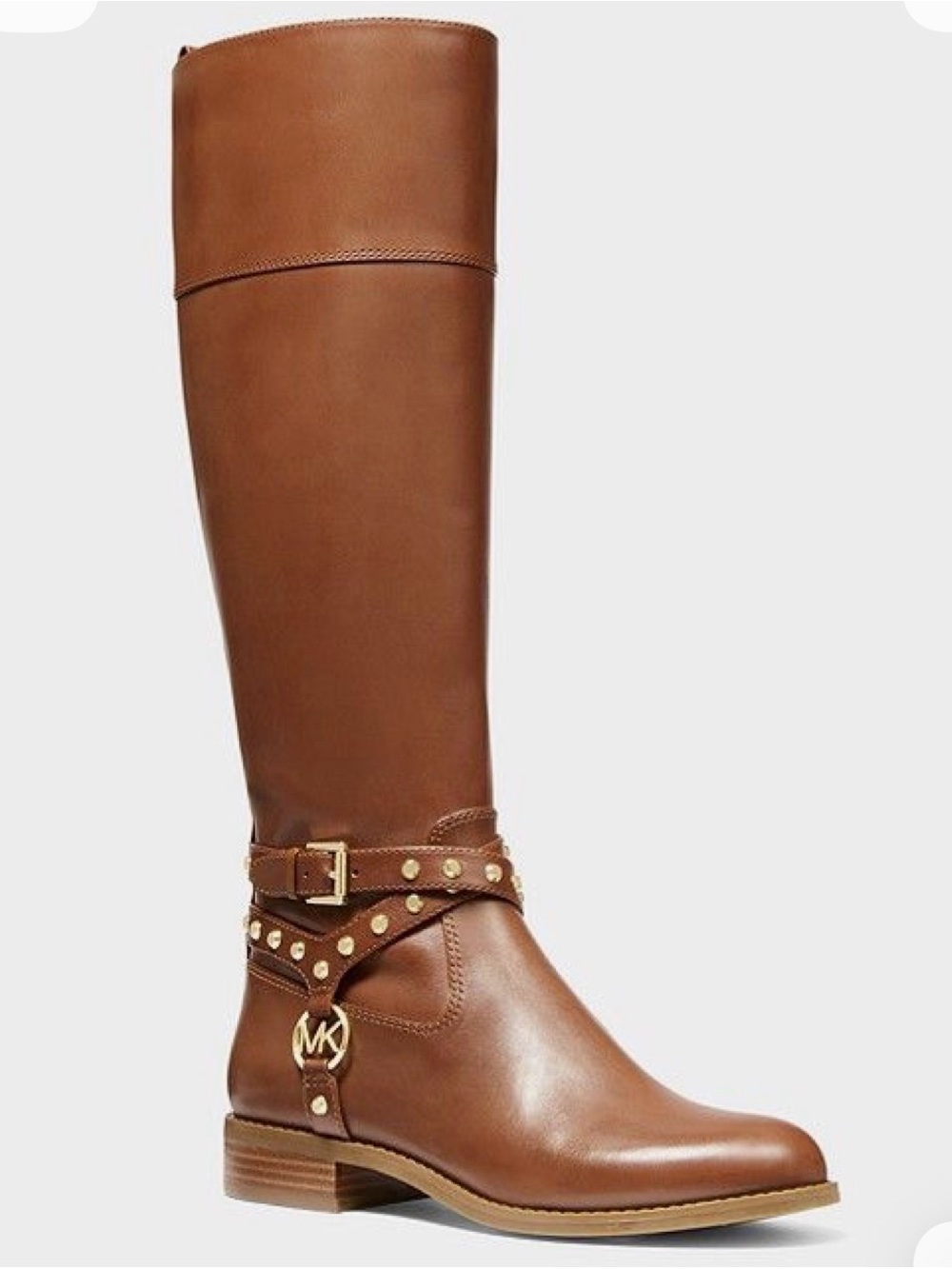 Michael Kors Cognac Leather Over-the-Knee Studded Boots size 6